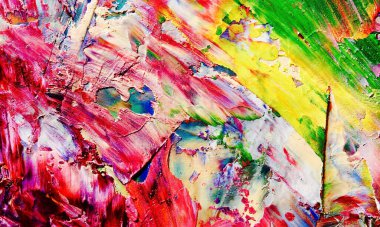 Renkli soyut resim arkaplanı. Modern motif görsel sanat. Yağ renkli yoğun bir karışım. Moda el boyama bezi. Moda poster kağıdı için tuval üzerindeki fırça darbelerini boya
