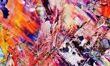 Renkli soyut resim arkaplanı. Modern motif görsel sanat. Yağ renkli yoğun bir karışım. Moda el boyama bezi. Moda poster kağıdı için tuval üzerindeki fırça darbelerini boya