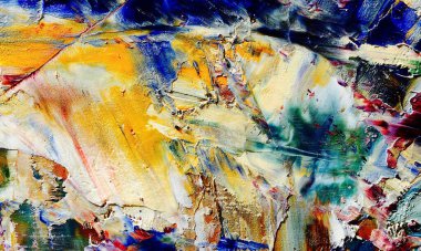 Renkli soyut resim arkaplanı. Modern motif görsel sanat. Yağ renkli yoğun bir karışım. Moda el boyama bezi. Moda poster kağıdı için tuval üzerindeki fırça darbelerini boya