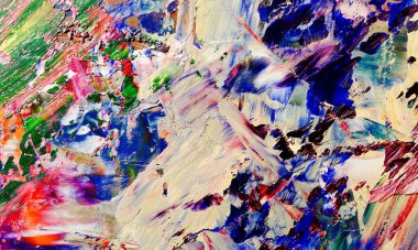 Renkli soyut resim arkaplanı. Modern motif görsel sanat. Yağ renkli yoğun bir karışım. Moda el boyama bezi. Moda poster kağıdı için tuval üzerindeki fırça darbelerini boya