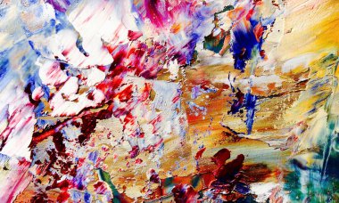 Renkli soyut resim arkaplanı. Modern motif görsel sanat. Yağ renkli yoğun bir karışım. Moda el boyama bezi. Moda poster kağıdı için tuval üzerindeki fırça darbelerini boya