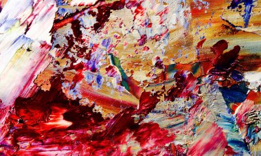 Renkli soyut resim arkaplanı. Modern motif görsel sanat. Yağ renkli yoğun bir karışım. Moda el boyama bezi. Moda poster kağıdı için tuval üzerindeki fırça darbelerini boya