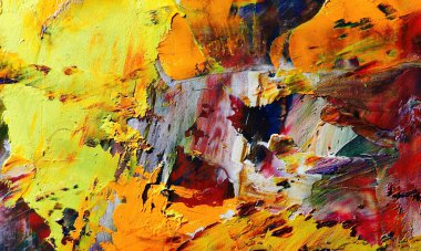 Renkli soyut resim arkaplanı. Modern motif görsel sanat. Yağ renkli yoğun bir karışım. Moda el boyama bezi. Moda poster kağıdı için tuval üzerindeki fırça darbelerini boya