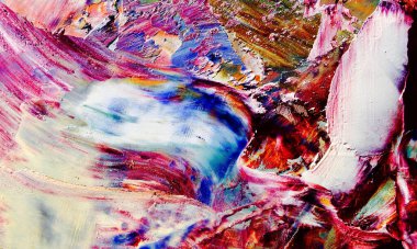 Renkli soyut resim arkaplanı. Modern motif görsel sanat. Yağ renkli yoğun bir karışım. Moda el boyama bezi. Moda poster kağıdı için tuval üzerindeki fırça darbelerini boya