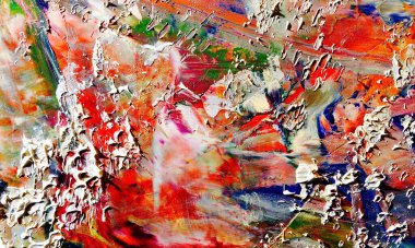 Renkli soyut resim arkaplanı. Modern motif görsel sanat. Yağ renkli yoğun bir karışım. Moda el boyama bezi. Moda poster kağıdı için tuval üzerindeki fırça darbelerini boya