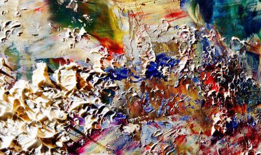 Renkli soyut resim arkaplanı. Modern motif görsel sanat. Yağ renkli yoğun bir karışım. Moda el boyama bezi. Moda poster kağıdı için tuval üzerindeki fırça darbelerini boya
