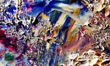 Renkli soyut resim arkaplanı. Modern motif görsel sanat. Yağ renkli yoğun bir karışım. Moda el boyama bezi. Moda poster kağıdı için tuval üzerindeki fırça darbelerini boya