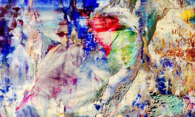 Renkli soyut resim arkaplanı. Modern motif görsel sanat. Yağ renkli yoğun bir karışım. Moda el boyama bezi. Moda poster kağıdı için tuval üzerindeki fırça darbelerini boya