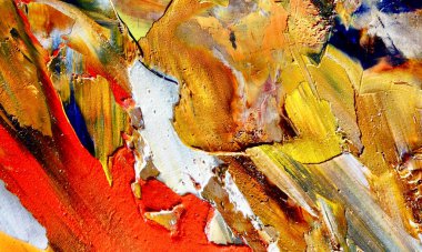 Renkli soyut resim arkaplanı. Modern motif görsel sanat. Yağ renkli yoğun bir karışım. Moda el boyama bezi. Moda poster kağıdı için tuval üzerindeki fırça darbelerini boya