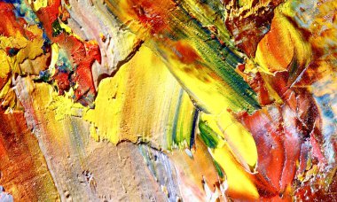 Renkli soyut resim arkaplanı. Modern motif görsel sanat. Yağ renkli yoğun bir karışım. Moda el boyama bezi. Moda poster kağıdı için tuval üzerindeki fırça darbelerini boya