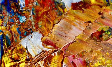 Renkli soyut resim arkaplanı. Modern motif görsel sanat. Yağ renkli yoğun bir karışım. Moda el boyama bezi. Moda poster kağıdı için tuval üzerindeki fırça darbelerini boya