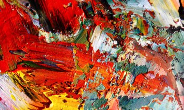 Renkli soyut resim arkaplanı. Modern motif görsel sanat. Yağ renkli yoğun bir karışım. Moda el boyama bezi. Moda poster kağıdı için tuval üzerindeki fırça darbelerini boya