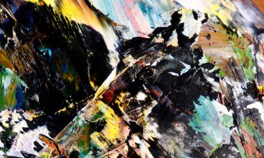 Renkli soyut resim arkaplanı. Modern motif görsel sanat. Yağ renkli yoğun bir karışım. Moda el boyama bezi. Moda poster kağıdı için tuval üzerindeki fırça darbelerini boya