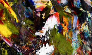 Renkli soyut resim arkaplanı. Modern motif görsel sanat. Yağ renkli yoğun bir karışım. Moda el boyama bezi. Moda poster kağıdı için tuval üzerindeki fırça darbelerini boya