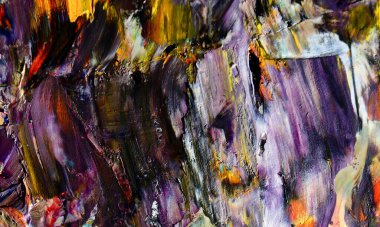 Renkli soyut resim arkaplanı. Modern motif görsel sanat. Yağ renkli yoğun bir karışım. Moda el boyama bezi. Moda poster kağıdı için tuval üzerindeki fırça darbelerini boya