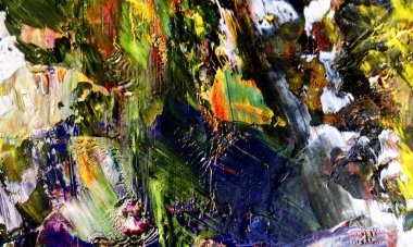 Renkli soyut resim arkaplanı. Modern motif görsel sanat. Yağ renkli yoğun bir karışım. Moda el boyama bezi. Moda poster kağıdı için tuval üzerindeki fırça darbelerini boya