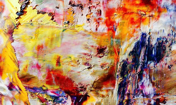 Colorful abstract painting background. Modern motif visual art .Intensive multicolor mix of oil vibrant colors. Trendy hand painting canvas . Paint brushstrokes on canvas for trendy poster wallpaper