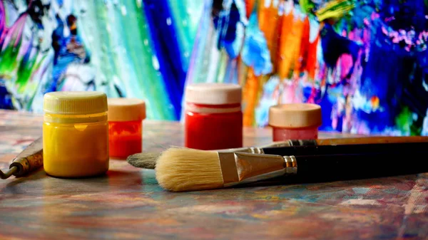 Art Brushes Paints Art Painting Color Background — Stock Photo, Image