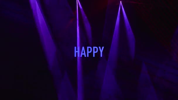 Happy Birthday Tekst Kolor Światło Tło — Wideo stockowe