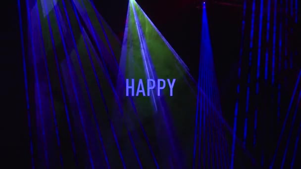 Happy Birthday Text Color Light Background — Stock Video