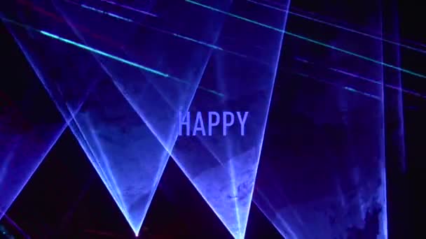 Happy Birthday Text Farbe Licht Hintergrund — Stockvideo