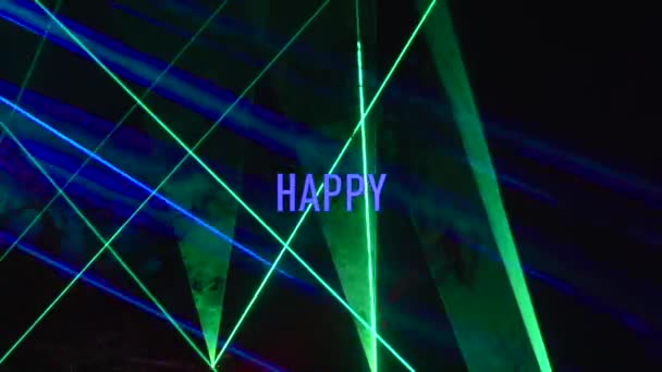 Gelukkig Birthday Sms Kleur Licht Achtergrond — Stockvideo
