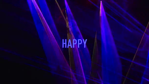 Happy Birthday Text Farbe Licht Hintergrund — Stockvideo