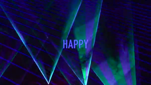 Happy Birthday Text Color Light Background — Stock Video