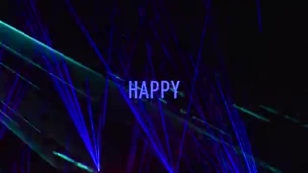 Gelukkig Birthday Sms Kleur Licht Achtergrond — Stockvideo