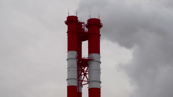 Central Energia Equipamento Estações Energia Elétrica Fumo Branco Tubo — Vídeo de Stock