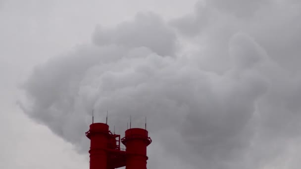 Central Eléctrica Equipo Las Estaciones Energía Eléctrica Humo Blanco Tubo — Vídeos de Stock