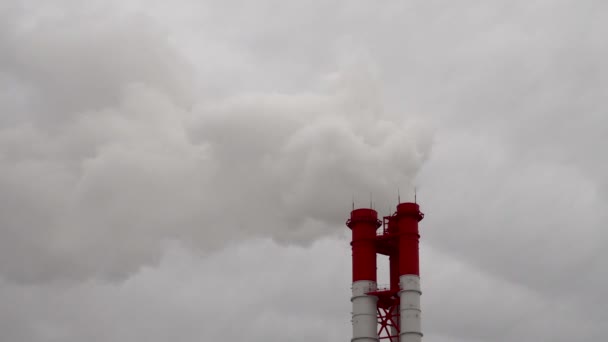 Centrale Elettrica Attrezzatura Delle Centrali Elettriche Fumo Bianco Tubo — Video Stock