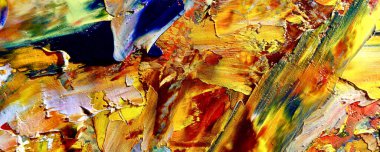 Renkli soyut resim arkaplanı. Modern motif görsel sanat. Yağ renkli yoğun bir karışım. Moda el boyama bezi. Moda poster kağıdı için tuval üzerindeki fırça darbelerini boya