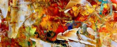 Renkli soyut resim arkaplanı. Modern motif görsel sanat. Yağ renkli yoğun bir karışım. Moda el boyama bezi. Moda poster kağıdı için tuval üzerindeki fırça darbelerini boya