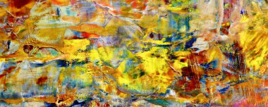 Renkli soyut resim arkaplanı. Modern motif görsel sanat. Yağ renkli yoğun bir karışım. Moda el boyama bezi. Moda poster kağıdı için tuval üzerindeki fırça darbelerini boya