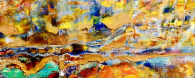 Renkli soyut resim arkaplanı. Modern motif görsel sanat. Yağ renkli yoğun bir karışım. Moda el boyama bezi. Moda poster kağıdı için tuval üzerindeki fırça darbelerini boya