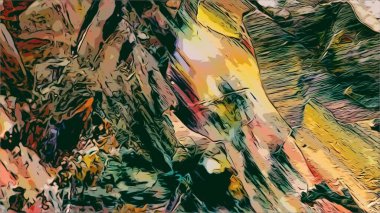 Renkli soyut resim arkaplanı. Modern motif görsel sanat. Yağ renkli yoğun bir karışım. Moda el boyama bezi. Moda poster kağıdı için tuval üzerindeki fırça darbelerini boya