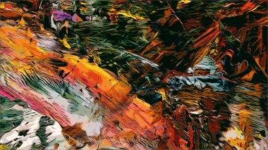 Renkli soyut resim arkaplanı. Modern motif görsel sanat. Yağ renkli yoğun bir karışım. Moda el boyama bezi. Moda poster kağıdı için tuval üzerindeki fırça darbelerini boya