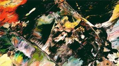 Renkli soyut resim arkaplanı. Modern motif görsel sanat. Yağ renkli yoğun bir karışım. Moda el boyama bezi. Moda poster kağıdı için tuval üzerindeki fırça darbelerini boya