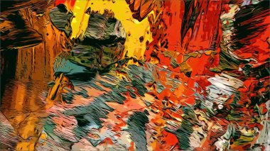 Renkli soyut resim arkaplanı. Modern motif görsel sanat. Yağ renkli yoğun bir karışım. Moda el boyama bezi. Moda poster kağıdı için tuval üzerindeki fırça darbelerini boya