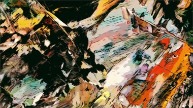 Renkli soyut resim arkaplanı. Modern motif görsel sanat. Yağ renkli yoğun bir karışım. Moda el boyama bezi. Moda poster kağıdı için tuval üzerindeki fırça darbelerini boya