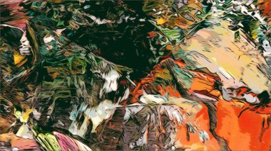 Renkli soyut resim arkaplanı. Modern motif görsel sanat. Yağ renkli yoğun bir karışım. Moda el boyama bezi. Moda poster kağıdı için tuval üzerindeki fırça darbelerini boya