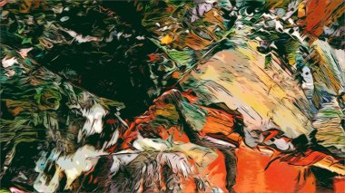 Renkli soyut resim arkaplanı. Modern motif görsel sanat. Yağ renkli yoğun bir karışım. Moda el boyama bezi. Moda poster kağıdı için tuval üzerindeki fırça darbelerini boya