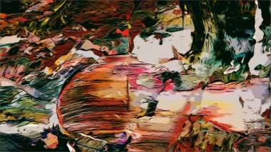 Renkli soyut resim arkaplanı. Modern motif görsel sanat. Yağ renkli yoğun bir karışım. Moda el boyama bezi. Moda poster kağıdı için tuval üzerindeki fırça darbelerini boya