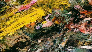 Renkli soyut resim arkaplanı. Modern motif görsel sanat. Yağ renkli yoğun bir karışım. Moda el boyama bezi. Moda poster kağıdı için tuval üzerindeki fırça darbelerini boya