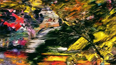 Renkli soyut resim arkaplanı. Modern motif görsel sanat. Yağ renkli yoğun bir karışım. Moda el boyama bezi. Moda poster kağıdı için tuval üzerindeki fırça darbelerini boya