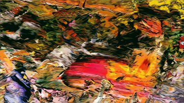 Renkli soyut resim arkaplanı. Modern motif görsel sanat. Yağ renkli yoğun bir karışım. Moda el boyama bezi. Moda poster kağıdı için tuval üzerindeki fırça darbelerini boya