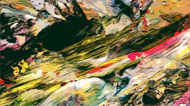 Renkli soyut resim arkaplanı. Modern motif görsel sanat. Yağ renkli yoğun bir karışım. Moda el boyama bezi. Moda poster kağıdı için tuval üzerindeki fırça darbelerini boya