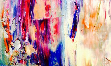 Renkli soyut resim arkaplanı. Modern motif görsel sanat. Yağ renkli yoğun bir karışım. Moda el boyama bezi. Moda poster kağıdı için tuval üzerindeki fırça darbelerini boya