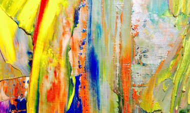 Renkli soyut resim arkaplanı. Modern motif görsel sanat. Yağ renkli yoğun bir karışım. Moda el boyama bezi. Moda poster kağıdı için tuval üzerindeki fırça darbelerini boya